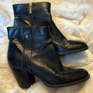 Black heeled ankle boots
